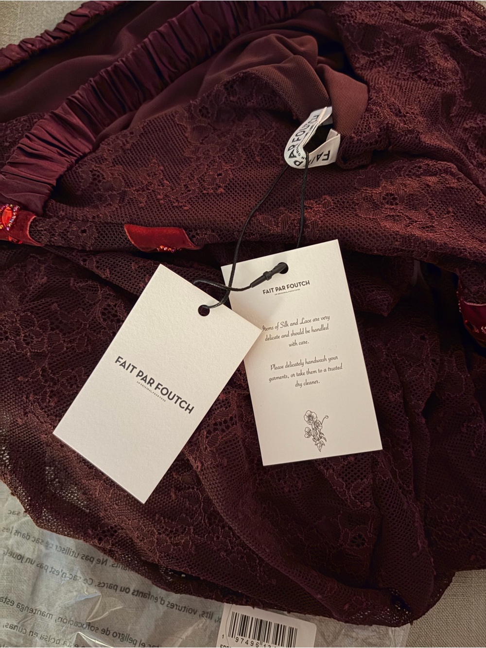 Fait Par Foutch Colette Dress Bordeaux - Picture 5 of 6